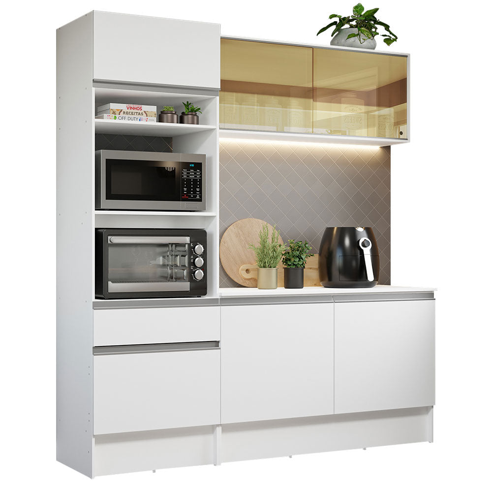 Combo completo de Cocina 180 cm 1 Cajón 6 Puertas Diamante Blanco