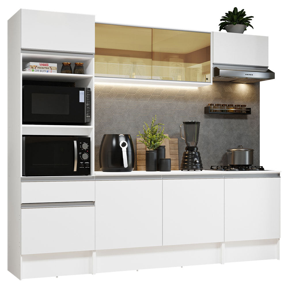 Cocina Diamante Compacta, 240 cm, Blanco
