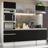 Combo Completo de Cocina 240 cm Blanco/Negro Topazio Madesa