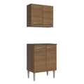 Kit Bajo Mesada y Armario 64 cm 4 Puertas Marrón Emilly Madesa