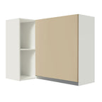 Alacena Cocina Esquinera 87 cm x 50 cm 100% MDF Porta Botellas y 1 Puerta Blanco/Crema Smart Madesa