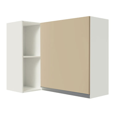 Alacena Esquinera 87 cm Porta Botellas y 1 Puerta 100% MDF Blanco/Crema Smart Madesa