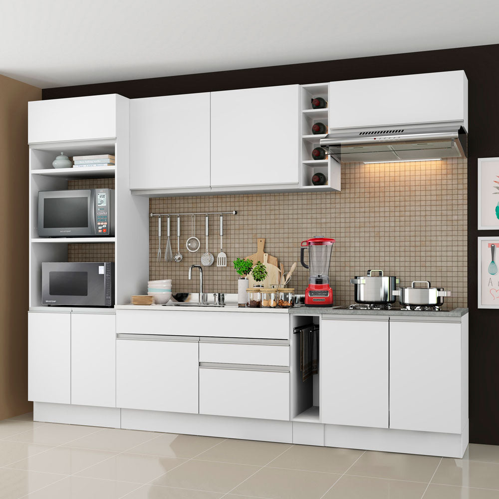 Combo Completo de Cocina Vicenza 290 cm Glamy Blanco