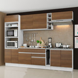 Combo Completo de Cocina Vicenza 290 cm Glamy Blanco/Marrón
