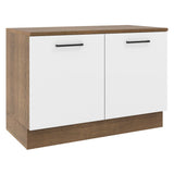 Bajo Mesada Cocina 120 x 60 cm 2 Puertas (Con Mesada) Marrón/Blanco Agata Madesa