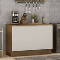 Bajo Mesada 120 x 60 cm 2 Puertas (Con Mesada) Marrón/Blanco Glamy Madesa