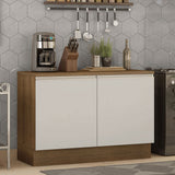 Bajo Mesada Cocina 120 x 60 cm 2 Puertas (Con Mesada) Marrón/Blanco Glamy Madesa