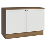Bajo Mesada de Cocina 120 x 60 cm 2 Puertas (con Mesada) Marrón/Blanco Vik Madesa