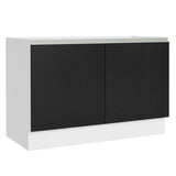 Bajo Mesada Cocina 120 x 60 cm 2 Puertas (Sin Mesada) Blanco/Negro Glamy Madesa