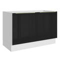 Bajo Mesada 120 x 60 cm 2 Puertas (Sin Mesada) Blanco/Negro Lux Madesa