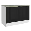Bajo Mesada 120 cm 2 Puertas Blanco/Negro Lux Madesa