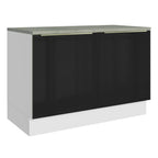 Bajo Mesada 120 cm 2 Puertas Blanco/Negro Lux Madesa