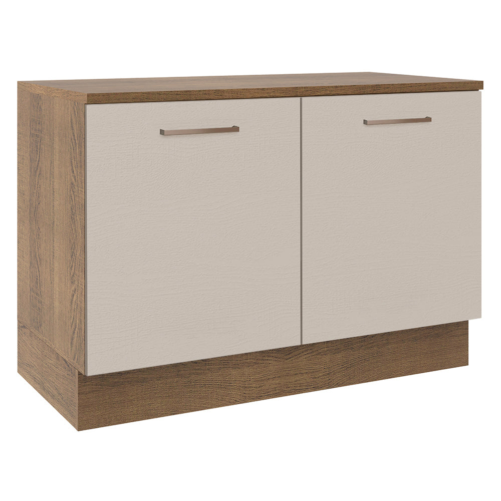 Bajo Mesada Cocina 120 x 60 cm 2 Puertas (Con Mesada) Marrón/Crema Agata Madesa