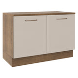 Bajo Mesada Cocina 120 x 60 cm 2 Puertas (Con Mesada) Marrón/Crema Agata Madesa