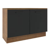 Bajo Mesada Cocina 120 x 60 cm 2 Puertas (Con Mesada) Marrón/Negro Agata Madesa