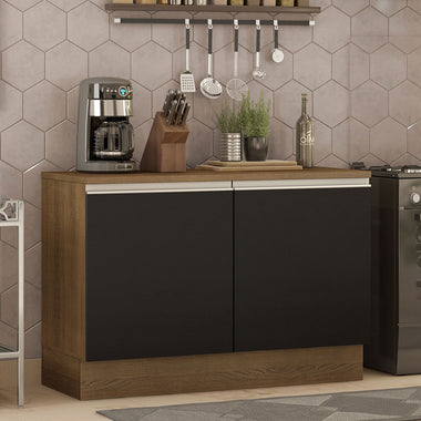 Bajo Mesada 120 cm 2 Puertas Marrón/Negro Glamy Madesa