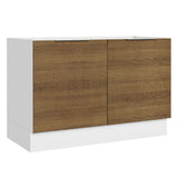 Bajo Mesada Cocina 120 x 60 cm 2 Puertas (Sin Mesada) Blanco/Marrón Stella Madesa