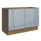 Bajo Mesada 120 x 60 cm 2 Puertas Sin Mesada Marrón/Gris Lux Madesa