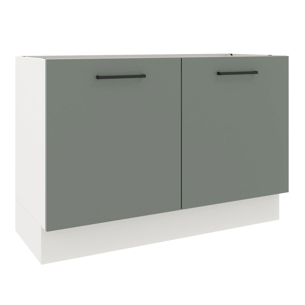 Bajo Mesada Cocina 120 x 60 cm 2 Puertas (Sin Mesada) Blanco/Gris Agata Madesa