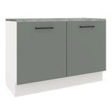 Bajo Mesada Cocina 120 x 60 cm 2 Puertas (Con Mesada) Blanco/Gris Agata Madesa