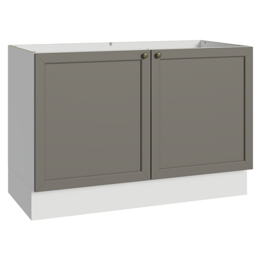 Bajo Mesada 120 cm 2 Puertas Sin Mesada Blanco/Gris Vik Madesa