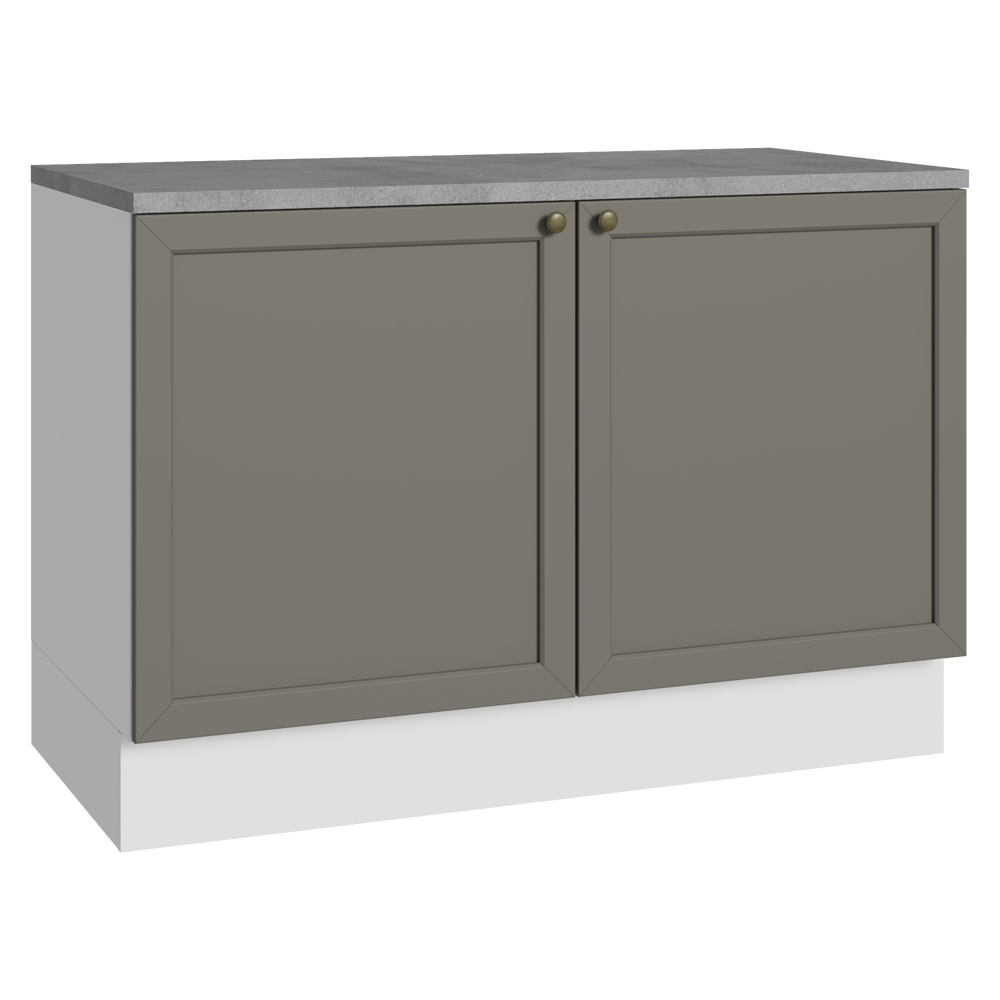 Bajo Mesada de Cocina 120 x 60 cm 2 Puertas (con Mesada) Blanco/Gris Vik Madesa