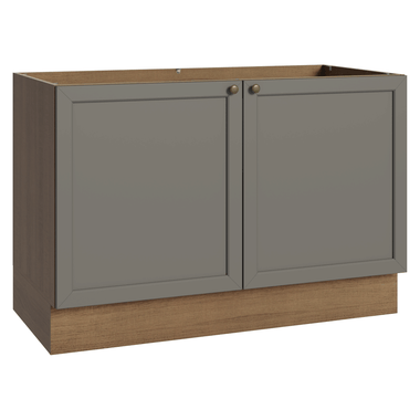 Bajo Mesada 120 cm 2 Puertas Sin Mesada Marrón/Gris Vik Madesa