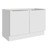 Bajo Mesada Cocina 120 cm x 60 cm, Sin cajones 2 Puertas Lux Blanco/Blanco