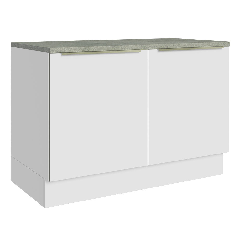 Bajo Mesada 120 cm x 60 cm, Sin cajones 2 Puertas Lux Blanco/Blanco