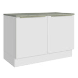 Bajo Mesada 120 cm x 60 cm, Sin cajones 2 Puertas Lux Blanco/Blanco