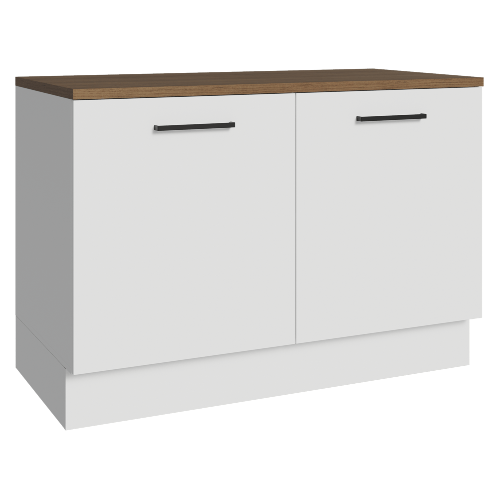 Bajo Mesada 120 x 60 cm 2 Puertas Blanco/Marrón Agata Madesa