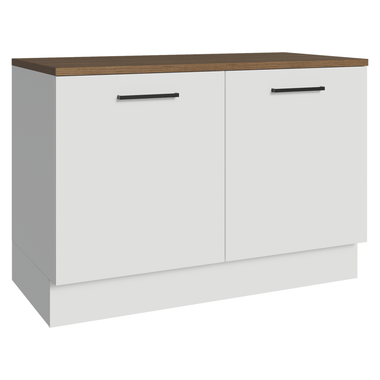 Bajo Mesada 120 x 60 cm 2 Puertas Blanco/Marrón Agata Madesa