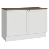 Bajo Mesada de Cocina 120 x 60 cm 2 Puertas (con Mesada) Blanco/Marrón Vik Madesa