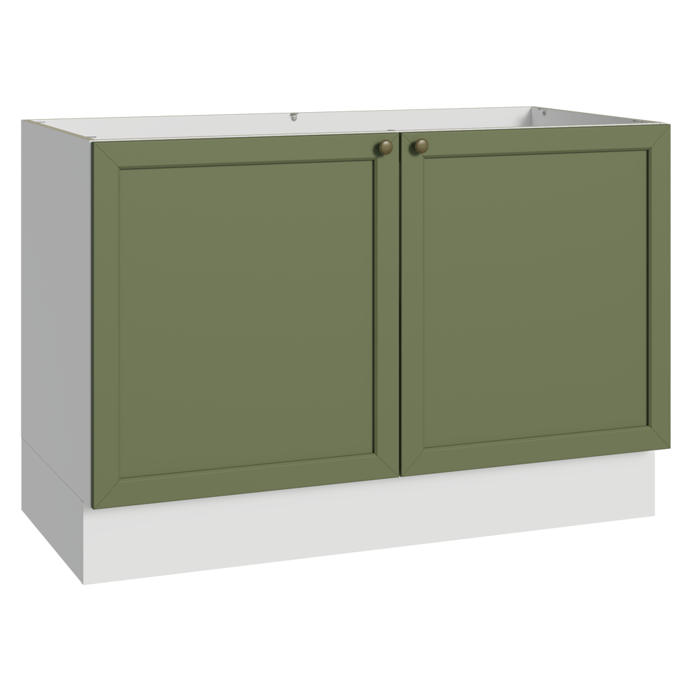 Bajo Mesada para Bacha 120 x 60 cm (Sin Mesada) Blanco/Verde Vik Madesa