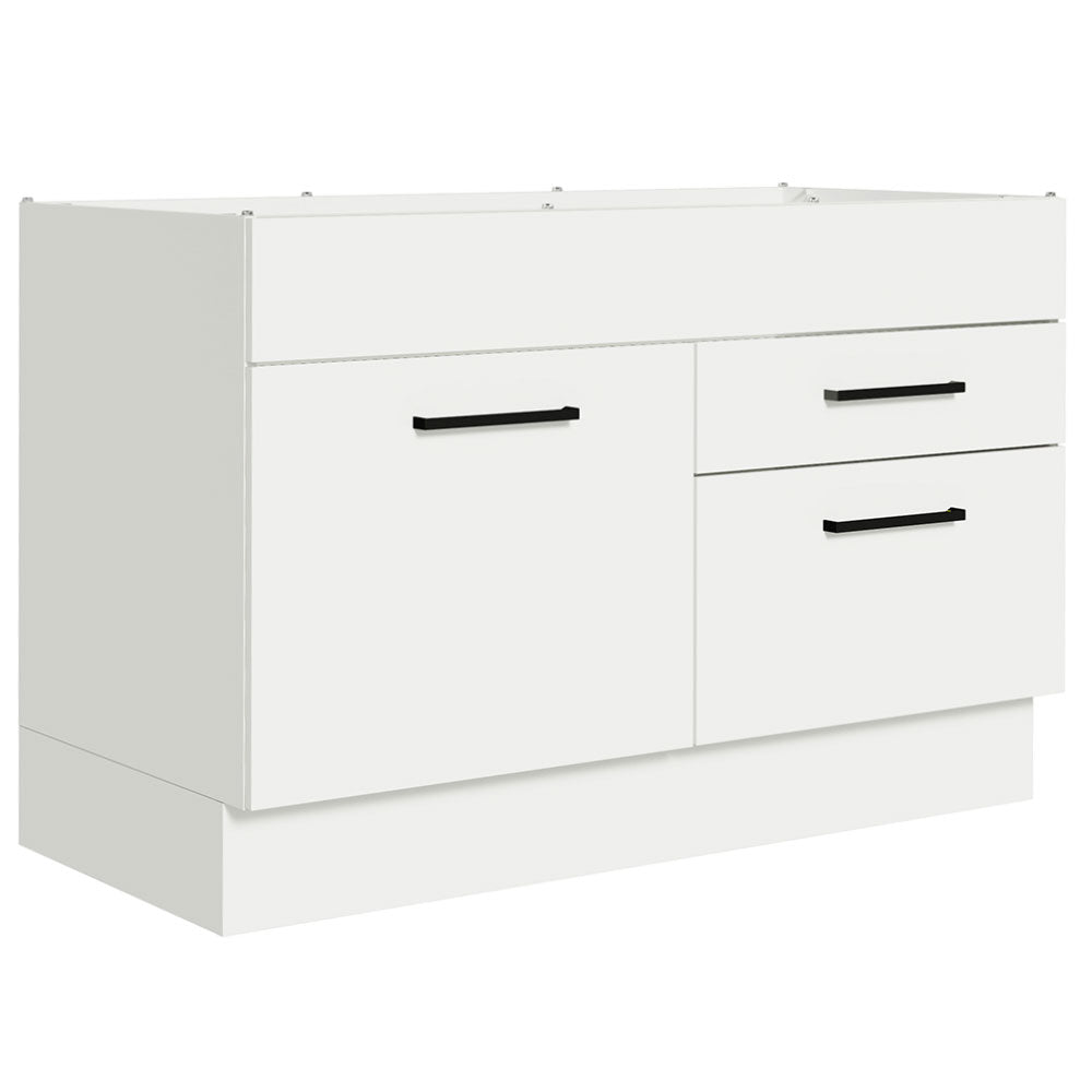 Bajo Mesada Cocina 120 cm x 60 cm, 2 Cajones 1 Puerta Agata Blanco