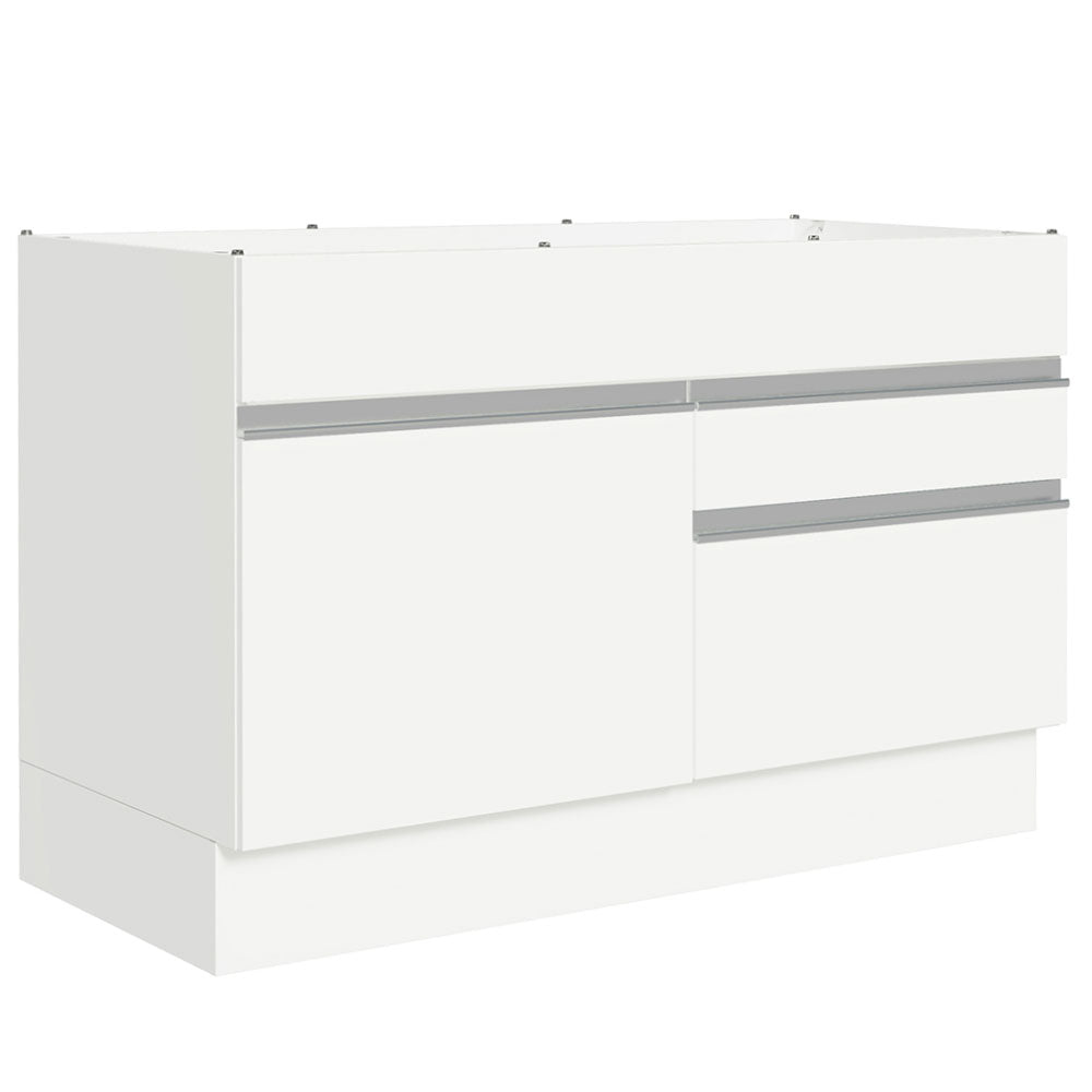 Bajo Mesada Cocina 120 x 60 cm 1 Puerta 2 Cajones Blanco (Sin Mesada) Glamy Madesa