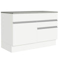 Bajo Mesada 120 x 60 cm 1 Puerta 2 Cajones (Con Mesada) Blanco Glamy Madesa
