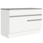 Bajo Mesada 120 x 60 cm 1 Puerta 2 Cajones (Con Mesada) Blanco Glamy Madesa