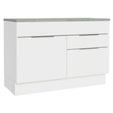 Bajo Mesada Cocina 120 x 60 cm 1 Puertas e 2 Cajones (Con Mesada) Blanco Stella Madesa