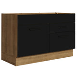 Bajo Mesada Cocina 120 x 60 cm 1 Puerta 2 Cajones (Sin Mesada) Marrón/Negro Agata Madesa