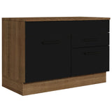 Bajo Mesada Cocina 120 x 60 cm 1 Puerta 2 Cajones (Con Mesada) Marrón/Negro Agata Madesa