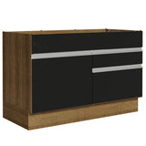 Bajo Mesada Cocina 120 x 60 cm 1 Puerta 2 Cajones Marrón/Negro (Sin Mesada) Glamy Madesa