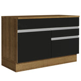 Bajo Mesada Cocina 120 x 60 cm 1 Puerta 2 Cajones Marrón/Negro (Con Mesada) Glamy Madesa
