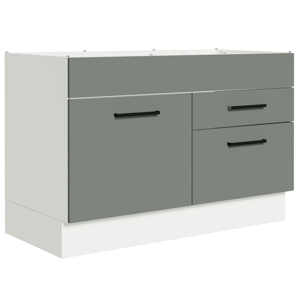Bajo Mesada Cocina 120 x 60 cm 1 Puerta 2 Cajones (Sin Mesada) Blanco/Gris Agata Madesa
