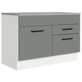 Bajo Mesada Cocina 120 x 60 cm 1 Puerta 2 Cajones (Con Mesada) Blanco/Gris Agata Madesa
