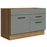 Bajo Mesada Cocina 120 x 60 cm 1 Puerta 2 Cajones (Sin Mesada) Marrón/Gris Agata Madesa