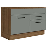 Bajo Mesada Cocina 120 x 60 cm 1 Puerta 2 Cajones (Con Mesada) Marrón/Gris Agata Madesa