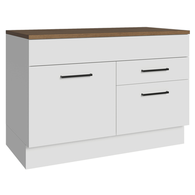 Bajo Mesada 120 x 60 cm 2 Puertas 1 Cajón Blanco/Marrón Agata Madesa