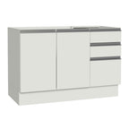 Bajo Mesada 120 x 60 cm 2 Puertas 3 Cajones (Sin Mesada) Blanco Glamy Madesa