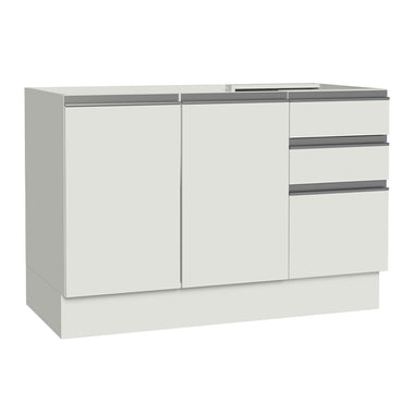 Bajo Mesada 120 cm 2 Puertas 3 Cajones Sin Mesada Blanco Glamy Madesa